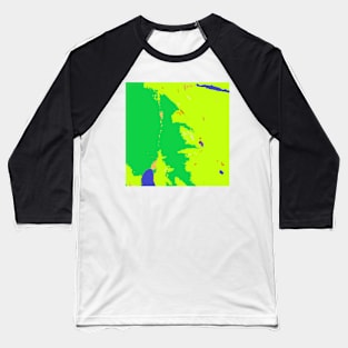 Map of Saturn, blue green lime yellow Baseball T-Shirt